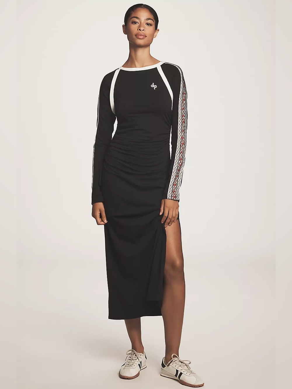 *NWT Anthropologie Daily Practice Long-Sleeve Ruched Midi Dress M